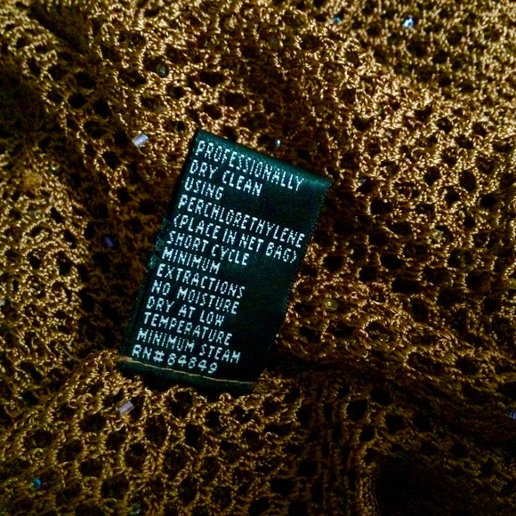 NWOT Carmen Marc Valvo Collection Cardi Style Beaded Mesh Jacket - Picture 7 of 9